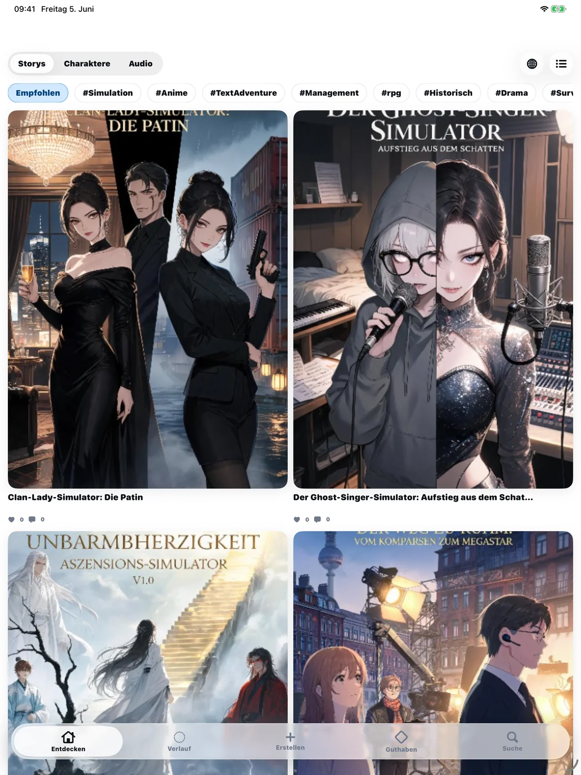 novelai iPad App Store review screenshot Deutsch